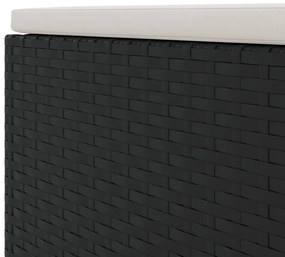 8 pcs conjunto lounge de jardim c/ almofadões vime PE preto