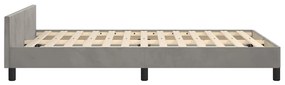 Estrutura de cama sem colchão 120x200 cm veludo cinzento-claro