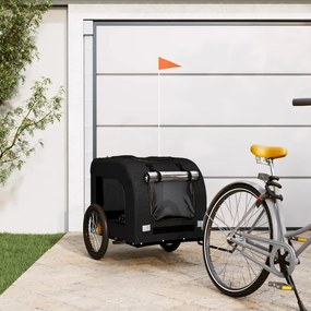 vidaXL Reboque bicicleta p/ animais tecido oxford/ferro preto