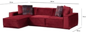 Sofá de Canto Lego – Burgundy – 170 cm x 300 cm