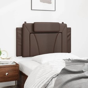 Almofadão de cabeceira 100 cm couro artificial castanho