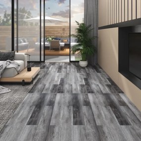 146587 vidaXL Tábuas soalho não-autoadesivas PVC 4,46 m² 3 mm cinzento brilh.