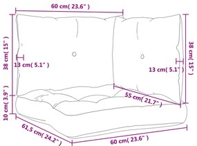 Almofadões p/ móveis de paletes 3 pcs tecido oxford rosa