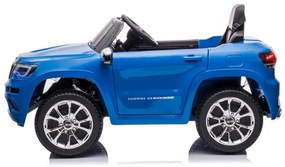 Carro elétrico bateria para Crianças Jeep Grand Cherokee, 12 volts, banco de couro, pneus de borracha EVA AZUL