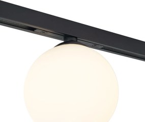 Sistema de iluminação de trilho moderno preto com 2 focos e 3 luzes pendentes monofásico - Slimline Eira