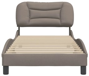 Estrutura de cama sem colchão 90x190 cm tecido cinzento