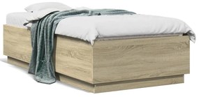 vidaXL Estrutura de cama 90x190cm derivados de madeira carvalho sonoma
