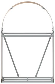 Suporte de lenha 80x45x120 cm aço galvanizado castanho-claro