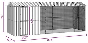Gaiola para Aves com Extensão Antracite 210x640x247 cm de Aço