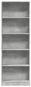 Estante 60x24x176 cm derivados de madeira cinzento cimento