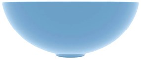 Lavatório de casa banho redondo cerâmica azul-claro