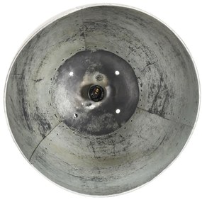 Candeeiro suspenso industrial redondo 25 W 42 cm E27 prateado