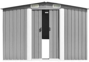 Abrigo de jardim 257x779x181 cm aço galvanizado cinzento