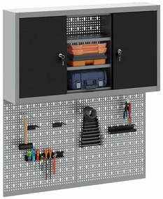 Conjunto de Armário de Ferramentas e Painel de Ferramentas VidaXL 3 Pe
