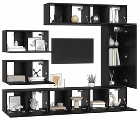 Conjunto de móvel de TV 8 pcs Carvalho preto 30.5 x 30 x 90 cm