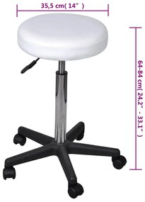 Bancos de escritório 2 pcs 35,5x84 cm couro artificial branco