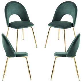 Pack 4 Cadeiras Dawa Gold Veludo - Verde