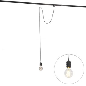 Candeeiro Pendente com Suspensão em Trilho Preto - Cavalux Moderno