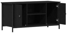 Armário de TV vidaXL Carvalho Preto 100x40x50 cm Madeira e Aço