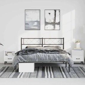 Estrutura de cama com cabeceira 135x190 cm metal preto