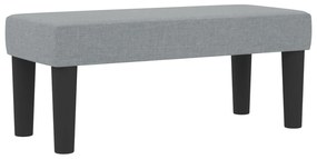 Cama Box com Colchão e Banco Cinza Claro 90x200 cm Tecido