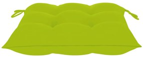 Cadeira de baloiço com almofadão verde brilhante teca maciça
