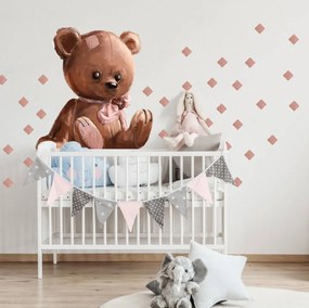 Autocolante por cima do berço - Urso de peluche para menina