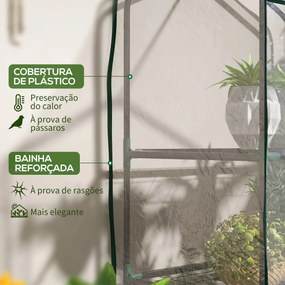 Estufa de Jardim de 3 Níveis Estufa de Terraço com 3 Prateleiras 1 Por