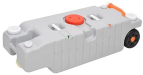 Tanque de água com rodas para campismo 75 L cinzento