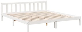 Cama extra longa sem colchão 180x210 cm pinho maciço branco