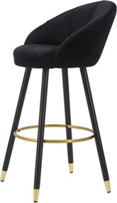 BANCO DE BAR PRAGUE 55X56X104 CM PRETO E DOURADO