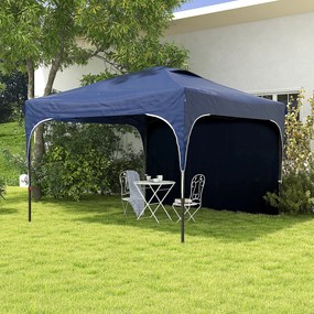 Tenda Dobrável com Altura Ajustável 1 Parede Lateral Teto com Ventilação 4 Sacos de Areia e Bolsa de Transporte 3x3 m Azul