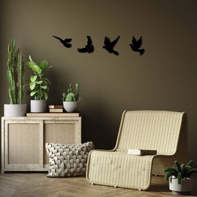 Acessório Decorativo de Parede Pigeons – Preto – 13 x 22 cm, 19 x 20 c