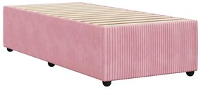 Estrutura de cama 100x200 cm veludo rosa