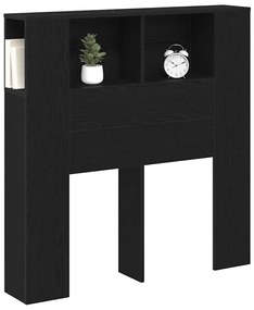 Cabeceira Armário vidaXL Preto Carvalho 100x19x104,5 cm Feita de Madei