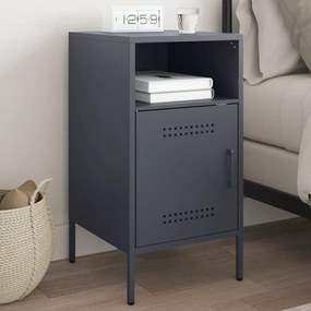 vidaXL Mesa de cabeceira 36x39x68 cm aço antracite