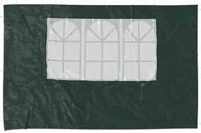 Parede lateral com janela p/ tenda de festas 2 pcs PE verde