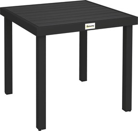 Outsunny Mesa de Jardim para 4 Pessoas, Mesa de Jantar em Alumínio, Mobiliário de Jardim, Fácil de Limpar, Plástico, Preto, 78 x 78 x 74 cm | Aosom Portugal
