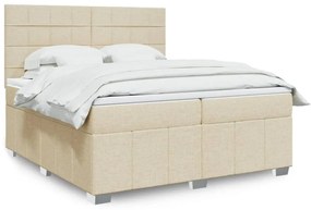 Cama com molas/colchão 200x200 cm tecido cor creme