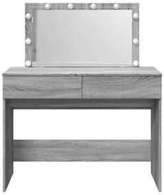 Toucador com LEDs 100x40x120 cm sonoma cinza