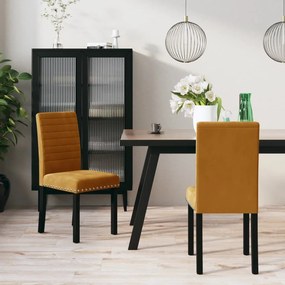 vidaXL Cadeiras de jantar 2 pcs veludo castanho