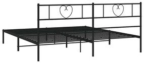 Estrutura de cama com cabeceira 193x203 cm metal preto