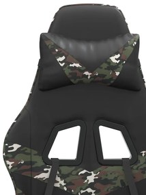 Cadeira gaming couro artificial preto e camuflado