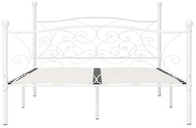 Estrutura de cama com estrado de ripas 120x200 cm metal branco