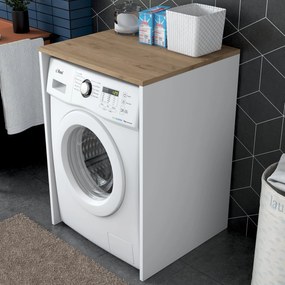 Armário para Máquina de Lavar KD103 – Nogueira/Branco – 65x91,8x60 cm