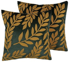 Conjunto de 2 almofadas verde escuro 45 x 45 cm MISTLETOE Beliani