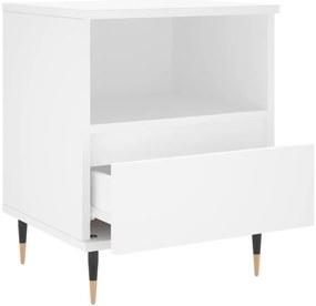 Mesas de cabeceira 2pcs 40x35x50 cm derivados de madeira branco
