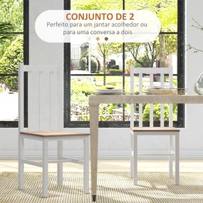 Conjunto de 2 Cadeiras de Sala de Jantar Cadeiras de Cozinha com Encos
