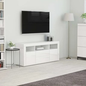 vidaXL Móvel de TV 120x30x50 cm contraplacado branco brilhante