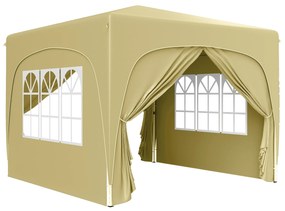 Outsunny Tenda Dobrável 3x3 m com Painéis Laterais UPF50+ Tenda de Jardim com Altura Ajustável e Bolsa de Transporte Areia | Aosom Portugal